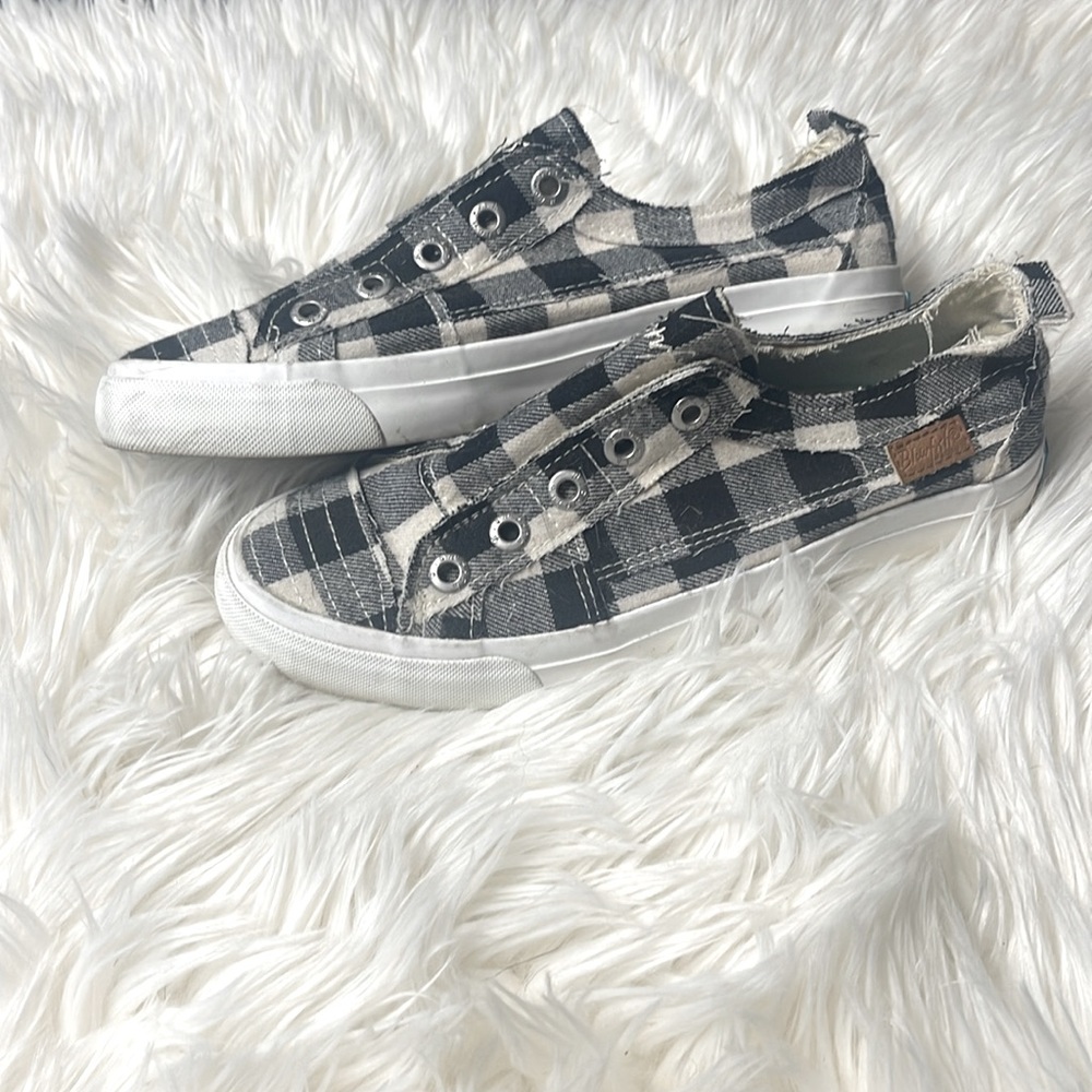 Blowfish Black and White Plaid Slip-On Sneakers - Picture 2 of 5